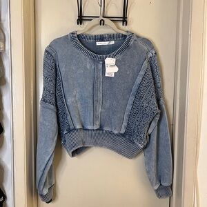 Altar'd State Denim Blue Knit Sweater